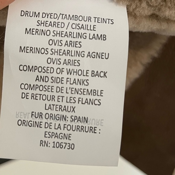 Vince Spanish Merino Lamb Shearling Cascade Drape Jacket Classic Luxury SZ L - Picture 10 of 14